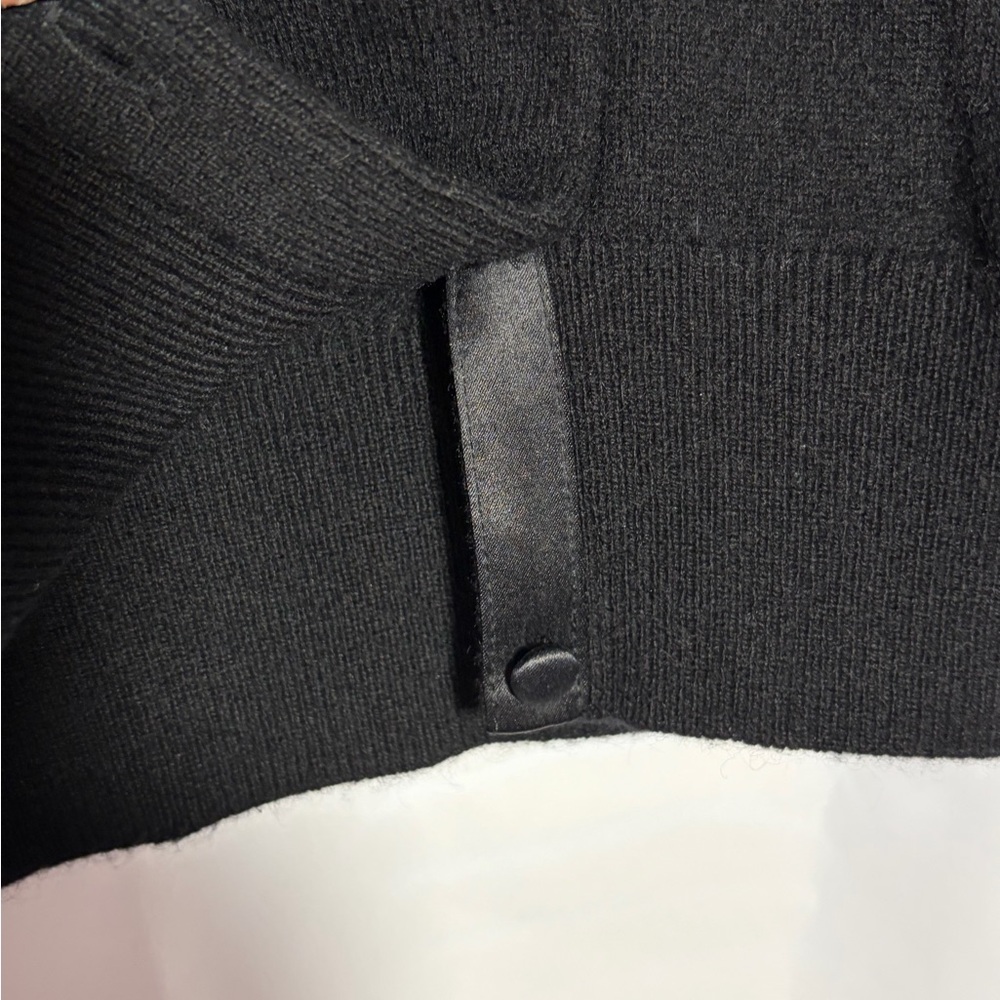 Tse Black Crew Neck Cashmere Cardigan Sweater Sz S View 3
